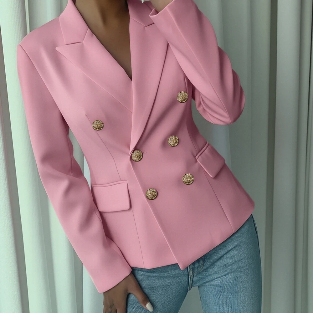 

Autumn Winter Casual Long Sleeve Straight Cut Suit Women's Fashion Top Comfortable Fit Style No Decoration