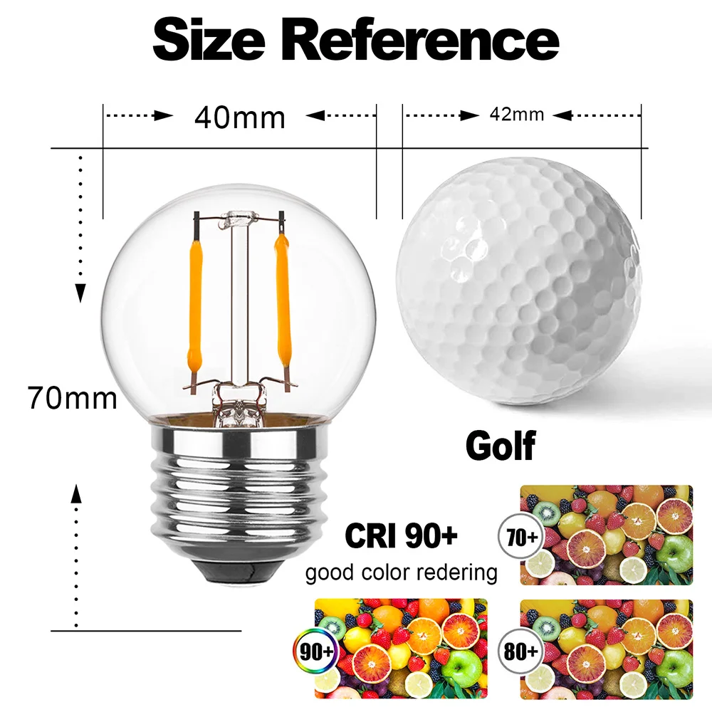 Imagem -05 - Vidro Claro Subtensão Levou Bulbo Lâmpada de Mesa Substituível Luz de Parede Luz Decorativa de Natal E27 12v dc 24v 1w 2700k G40