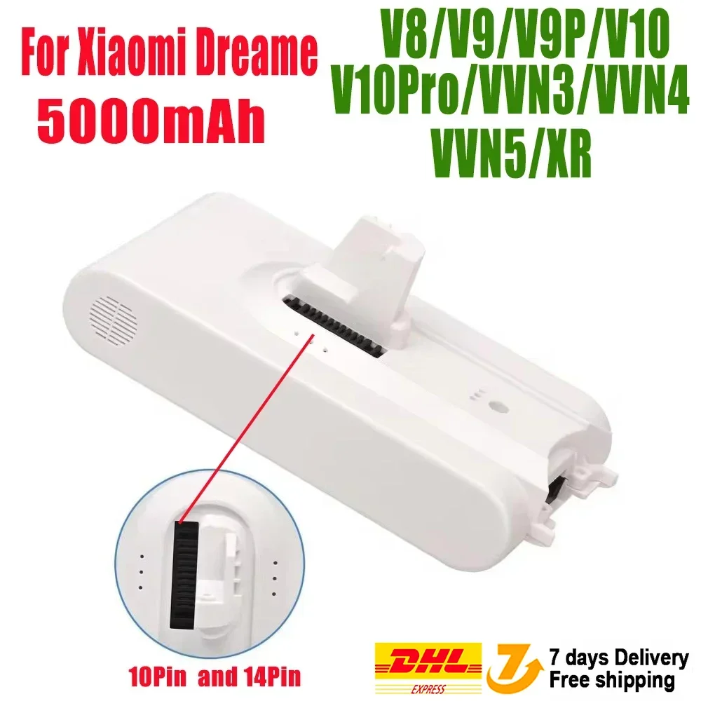 

Аккумулятор Li-ion 5000 мАч для ручных беспроводных пылесосов Dreame V8, V10Pro, V9P, XR, VVN3, VVN5, сменная батарея