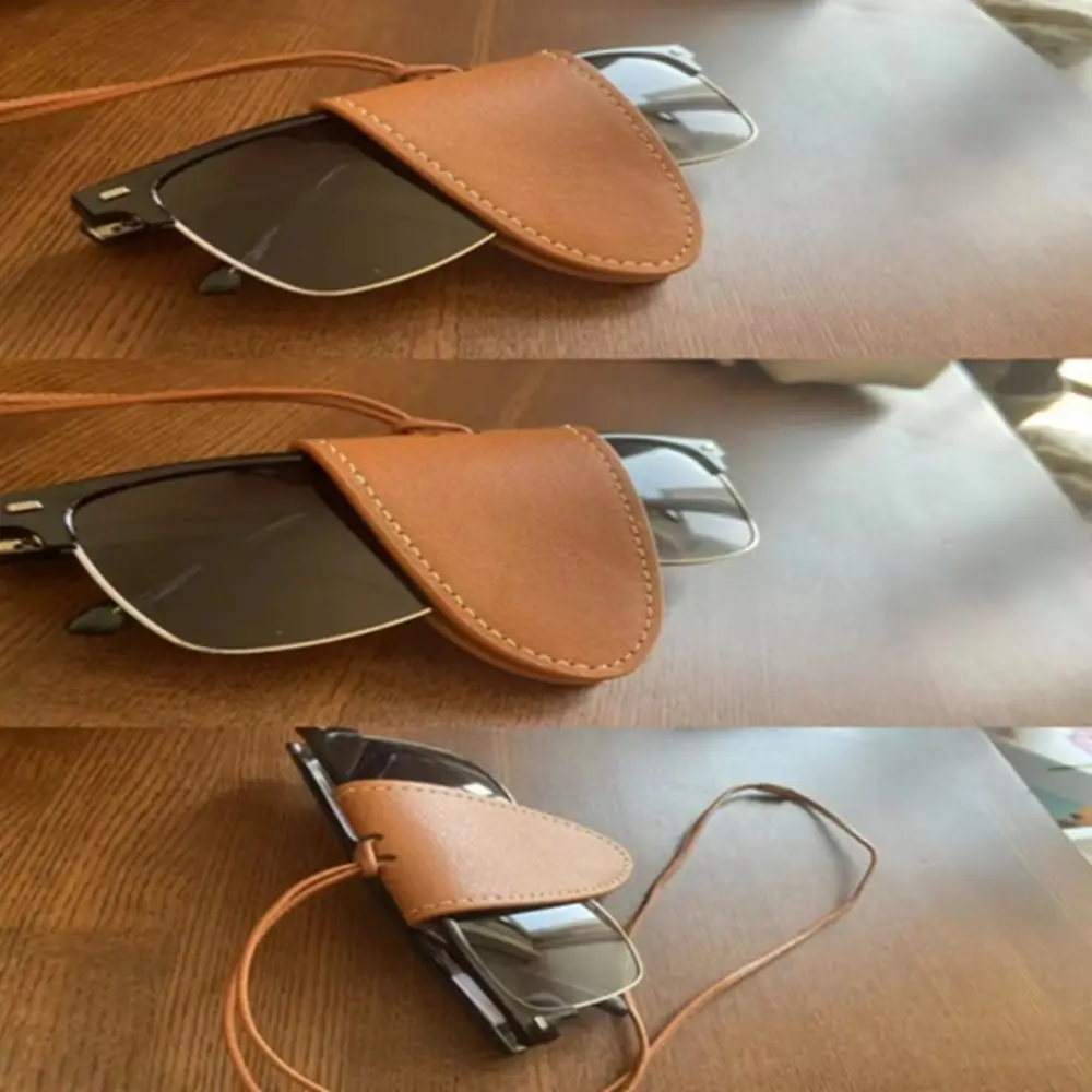 مكافحة خسر بولي Leather الجلود المغناطيسي قبعة كليب النظارات الشمسية تخزين الرقبة معلقة الحبل نظارات كليب قبعة حامل مشبك نظارات الرجال
