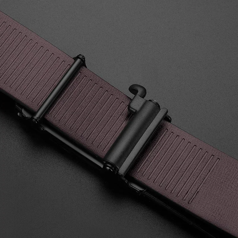 Мужской деловой ремень из сплава с автоматической пряжкой, модный ремень, роскошный джинсовый ремень из искусственной кожи, высококачественные ремни