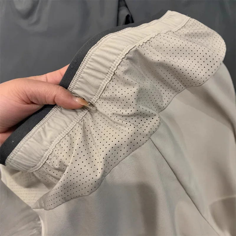 QICHE Men 3D Functional Sports Shorts Large Laser Perforation On Back Waist Cool Feeling Lightweight Outdoor Casual Bottoms