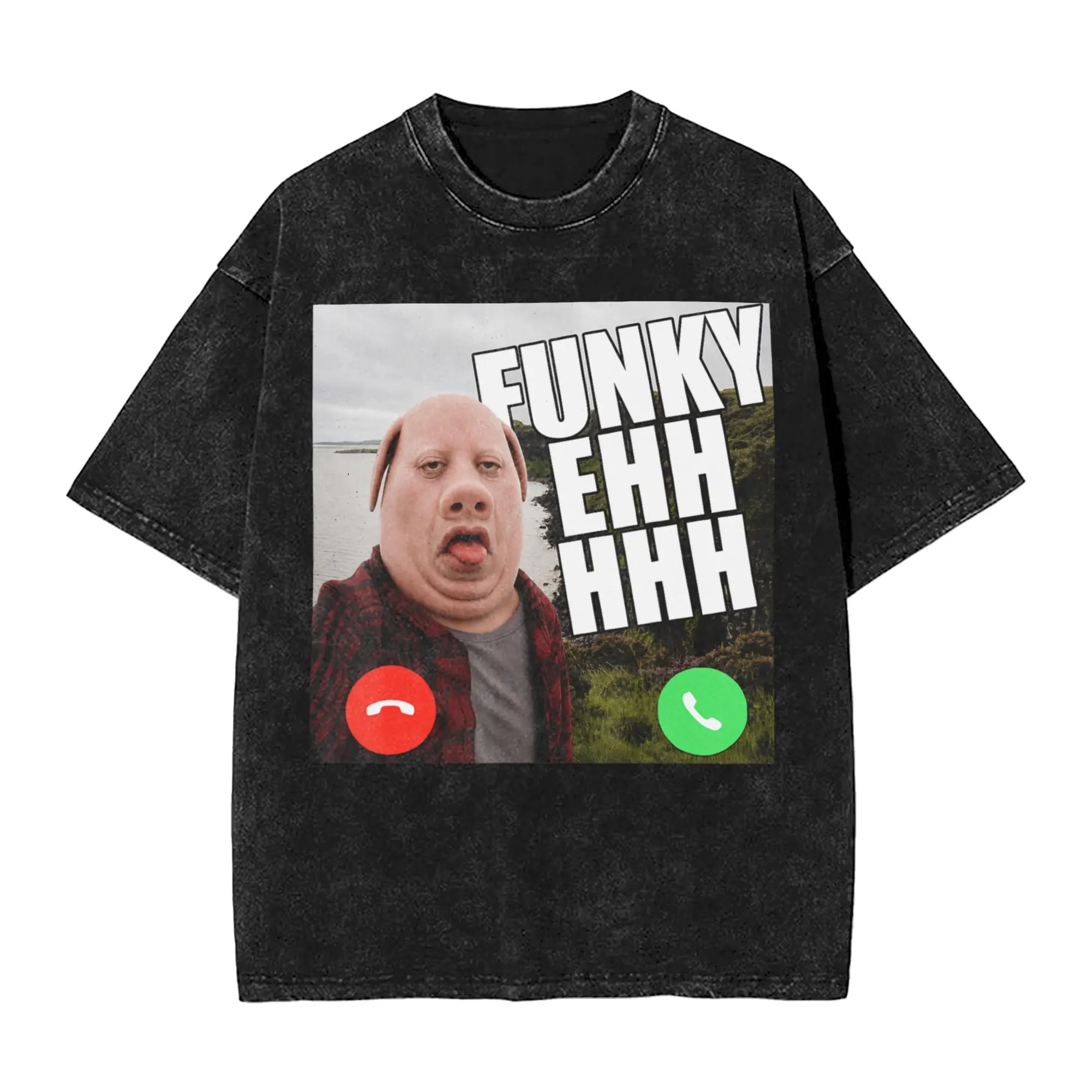 Funny John Pork Funky Ehh Calling Brainrot Meme Washed T Shirt Casual T Shirts Summer O-Neck Hip Hop Tee Shirt Plus Size Tops