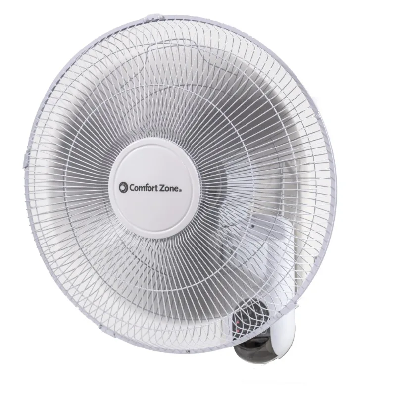 Ventilateur mural oscillant blanc, 16 pouces, 3 vitesses