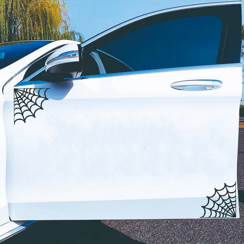 Vinyl Decal Outline of a Spider Web: For Corners, Suitable for Car Windows, Walls, Bumpers, and Laptops – Perfect for Halloween
