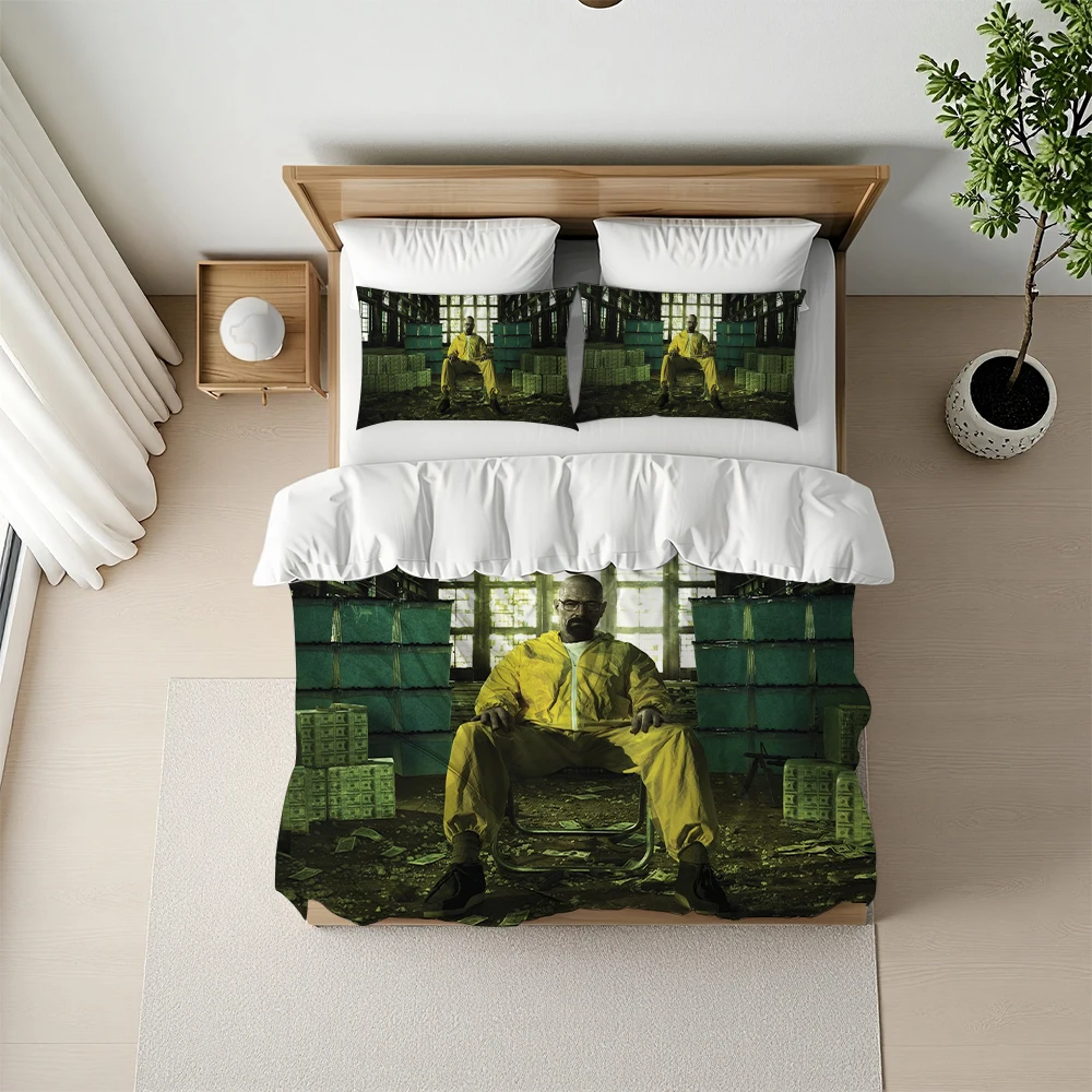 B-Breaking TV B-Bad Duvet Cover Set Home Style Bedding Soft Laundry Cotton Bed 3 Piece Set Student Dormitory Gift