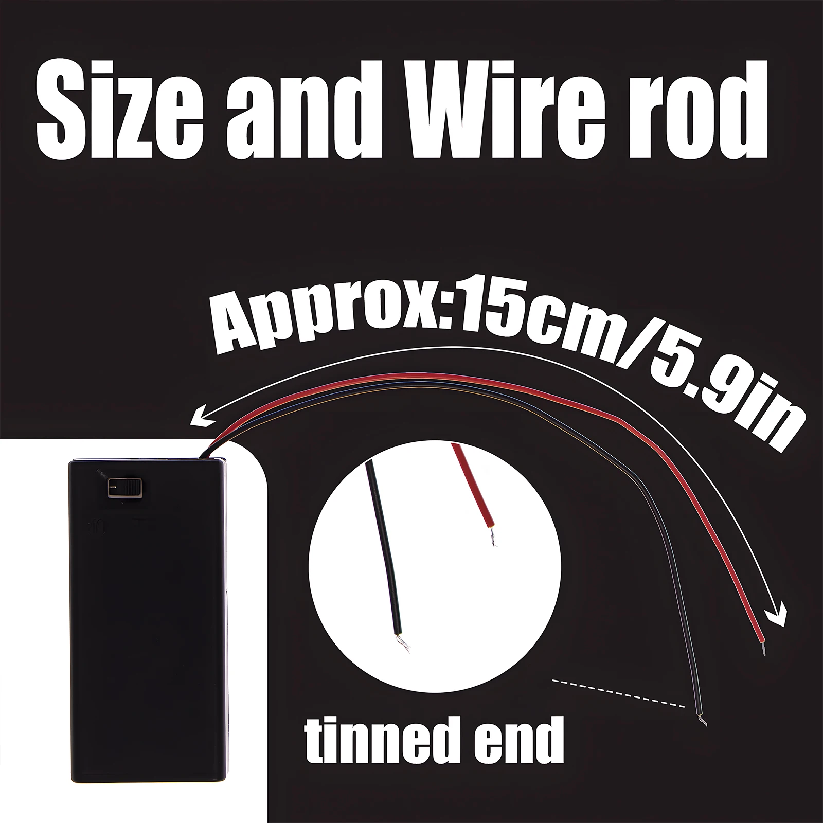 9V Battery Pack, Switched, Wired, Widely Used for Student Experiments or Other Devices Using 9V Batteries,  6 Pcs