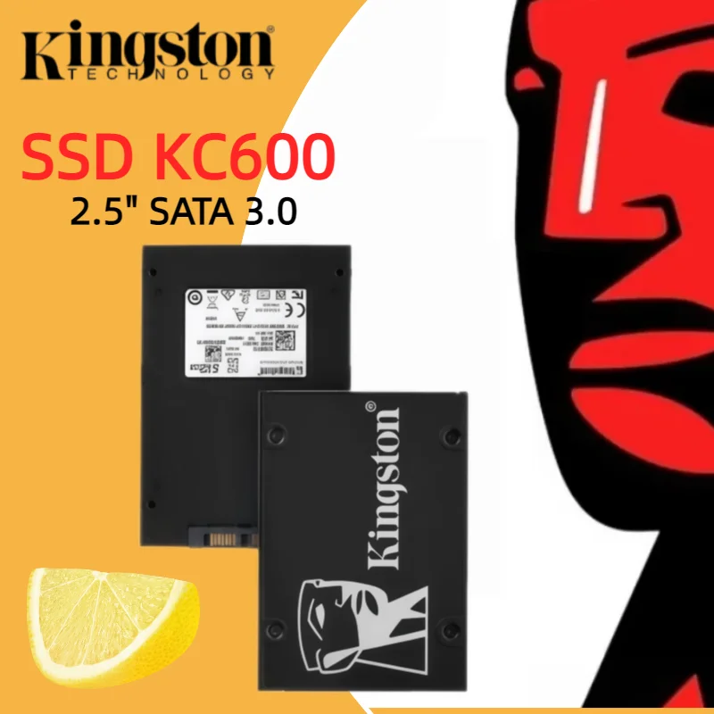 Kingston Solid State Drive 2.5" SATA 3.0 SSD KC600 256GB 512GB 1TB 3D TLC internal Hard Drive for Laptop and Desktop Computer