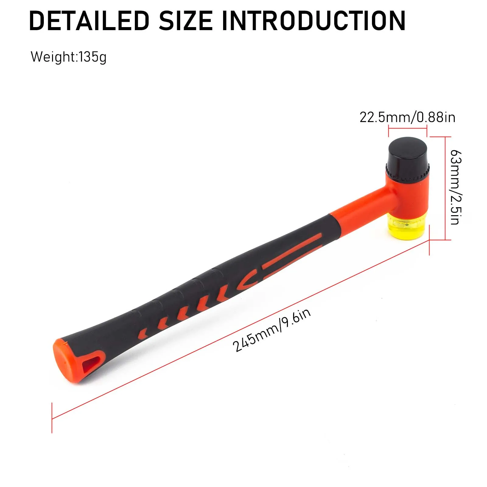 2pcs Versatile Soft Mallet Plastic Hammer Ergonomic Handle Rubber Hammer Soft Mallet Essential for Various Applications