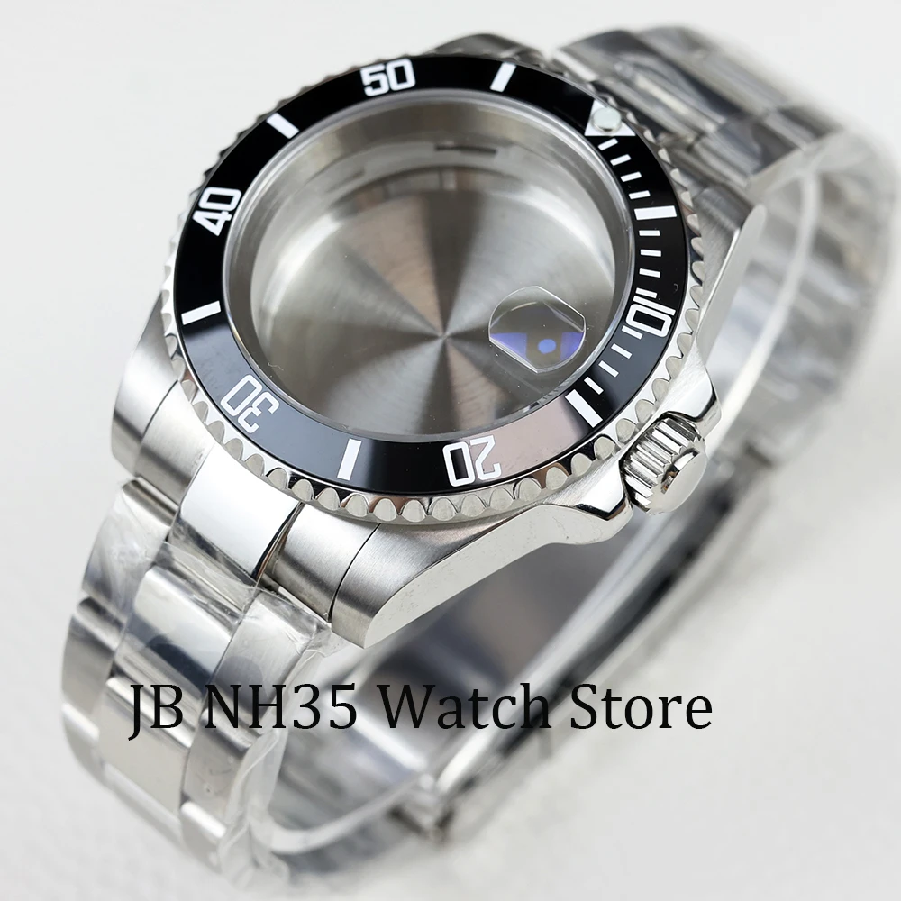 high quality NH35 Watch Case sapphire stainless steel polish oyster watchband fit NH35 NH36 movement 28.5mm dial Submariner