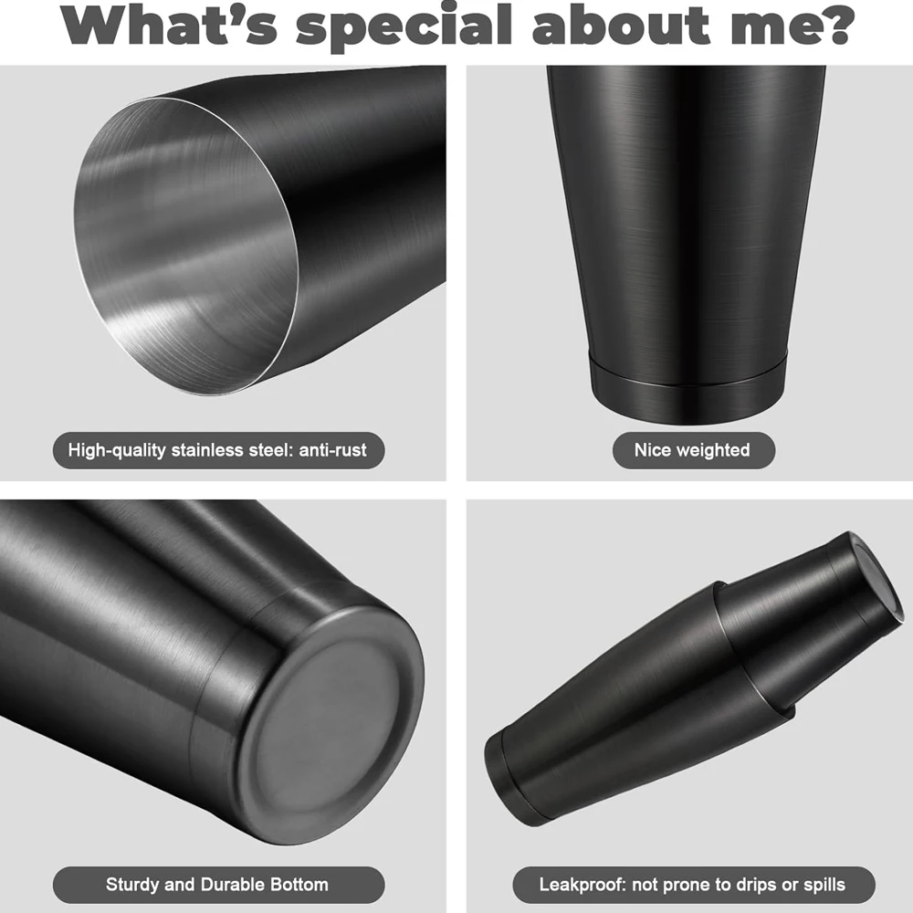 800ml Cocktail Shakers Professional Bar Shaker Boston Set Stainless Steel Martini Drink Mixer Basic Tool Weighted Shake Metal