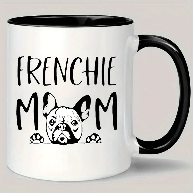 

[Ceramic French Bulldog Mug] Reusable Insulated 1pc French Bulldog Ceramic Coffee Mug - Machine Wash Safe, No Electricity Needed