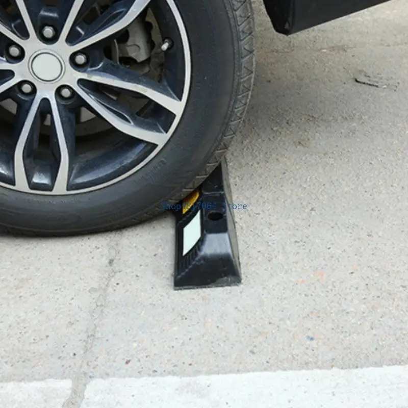 T3LB Parking Wheel Stop, Heavy Duty Rubber Wheel Stops with Preformed Mounting Holes, Ground-Anchored Reference with