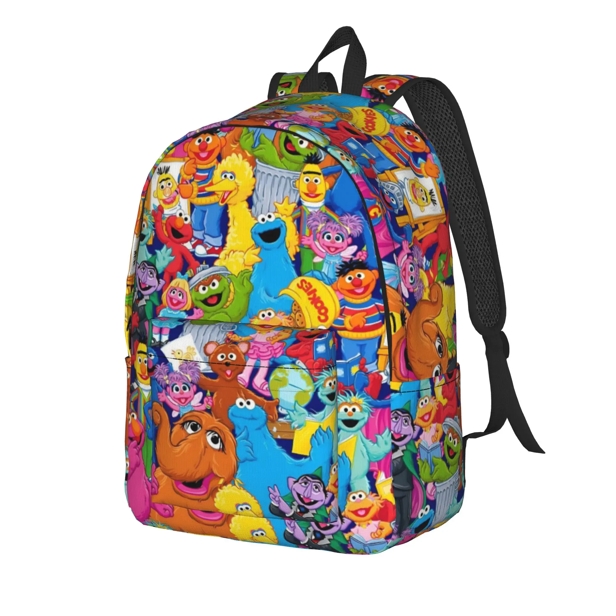 Sesames Streets Cool Backpack Sports Student Hiking Travel Elmo Friends Daypack for Men Women Laptop Computer Shoulder Bag