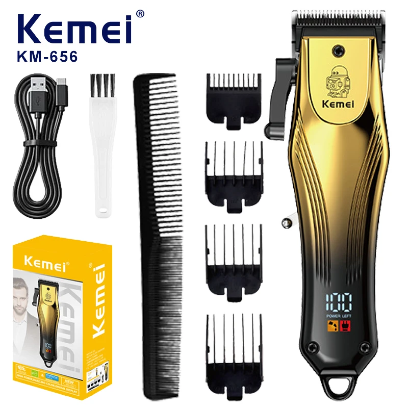 

Kemei 656 Electric Hair Clipper for Men Barber Machine Hair Cutting Kit Professional Cordless Beard Hair Trimmer Adjustable Comb