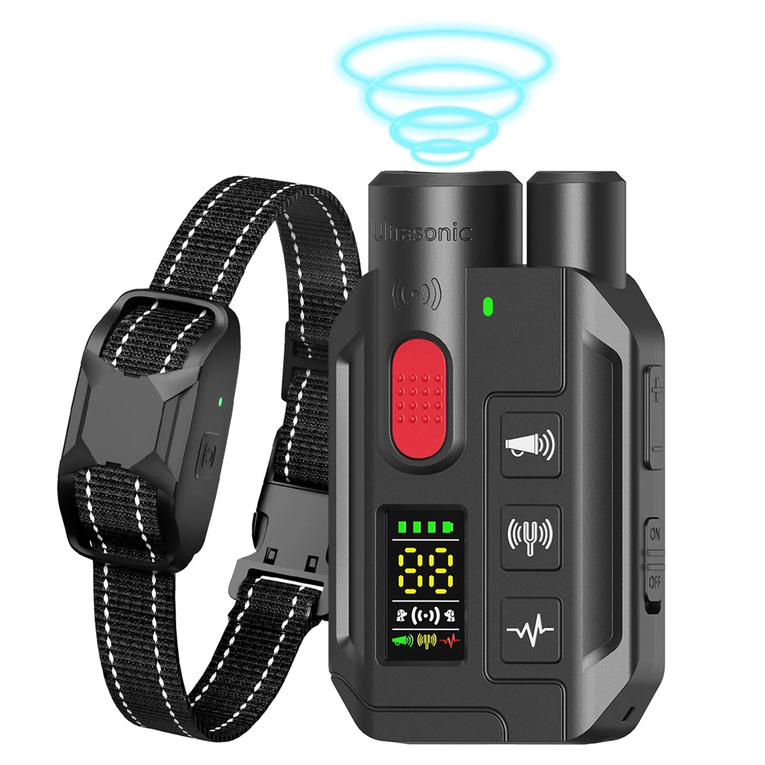 

Трансграничный хит продаж, новый продукт, тренажер для собак «два в одном», ультразвуковой привод, пульт дистанционного управления для собак, водонепроницаемый тренировочный ошейник для собак