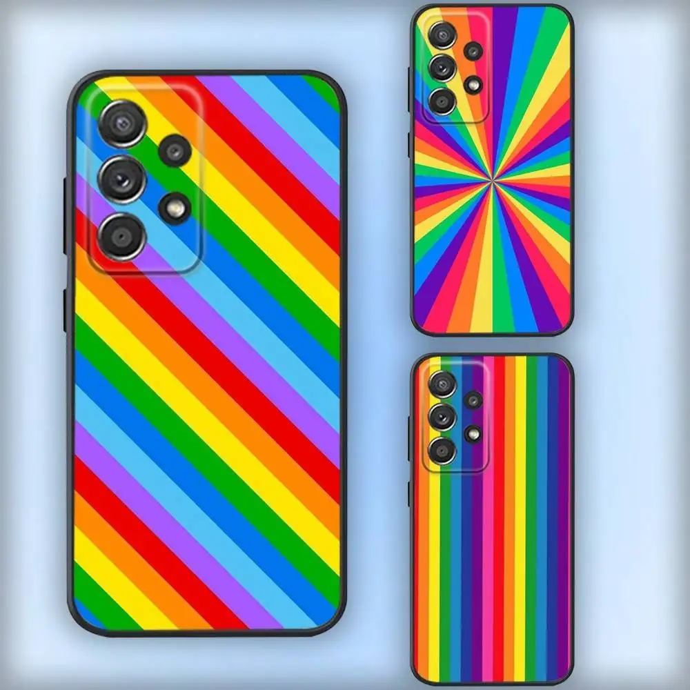 

Color Rainbow Phone Case For Samsung S25,S24,S21,S22,S23,S30,Ultra,S20,Plus,Fe,Lite,Note,10,9,5G Black Cover