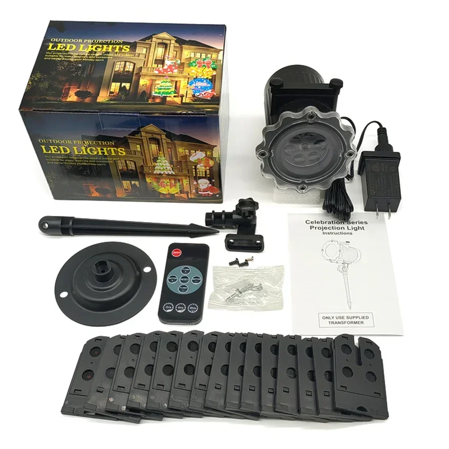 Outdoor Halloween Christmas Led Projector Light Waterproof 16pcs Patterns Holiday Party Events Decor Projector Landscape Lamp