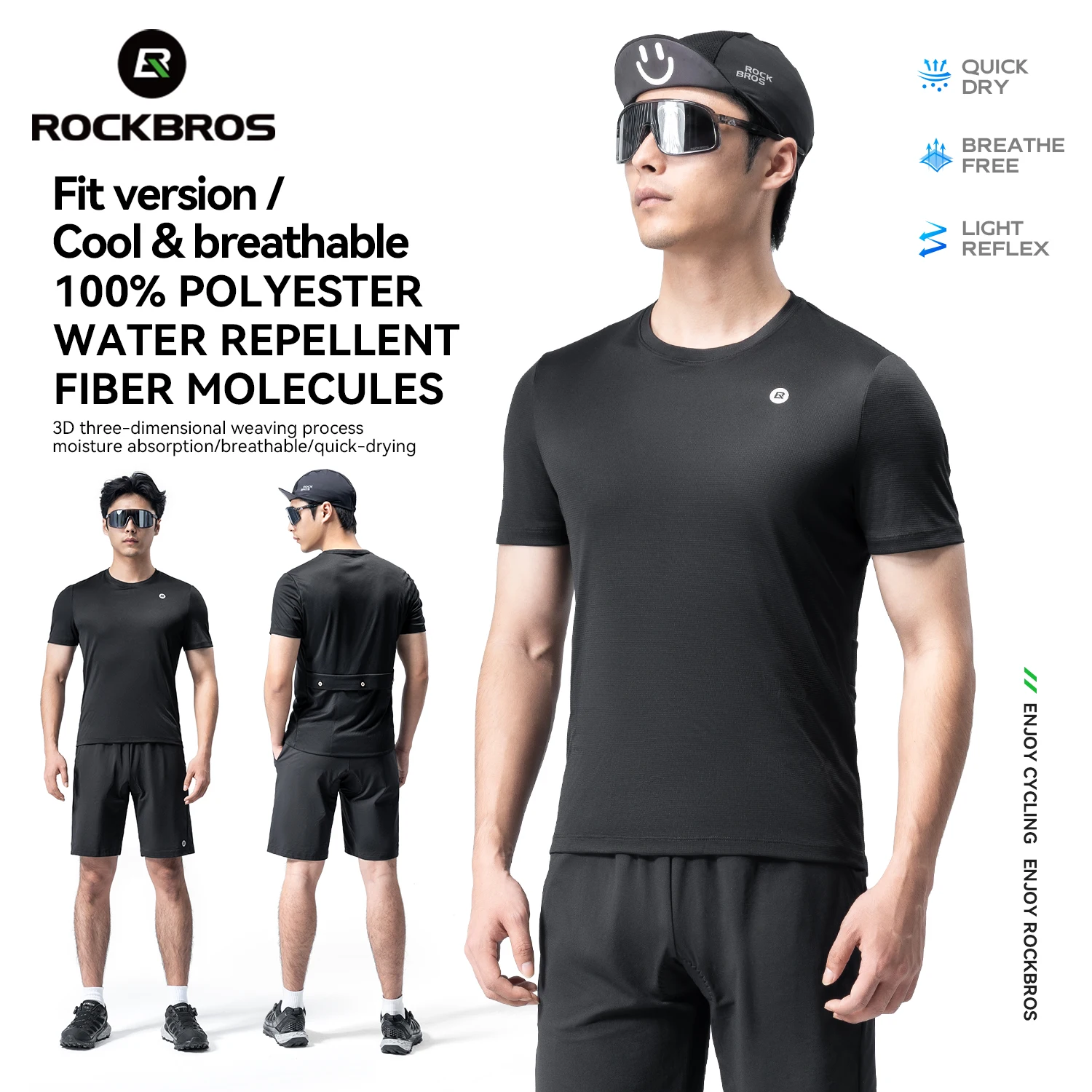 ROCKBROS Summer Cycling Short Sleeve Men's Road Bike T-shirt Breathable Sport Shorts Sleeve  Bike Clothing Bicycle Short Sleeve
