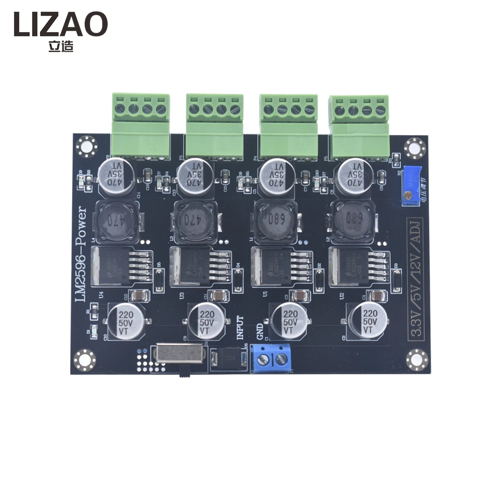 LIZAO LM2596 Multiplex DC-DC Step-down Power Module Adjustable Output 3.3V/5V/12V/ADJ Switching Power Supply