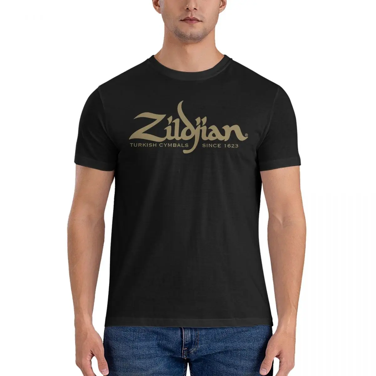 LOGO Men's T Shirts Zildjian Leisure Tee Shirt Short Sleeve Crewneck T-Shirts Pure Cotton Printed Clothes