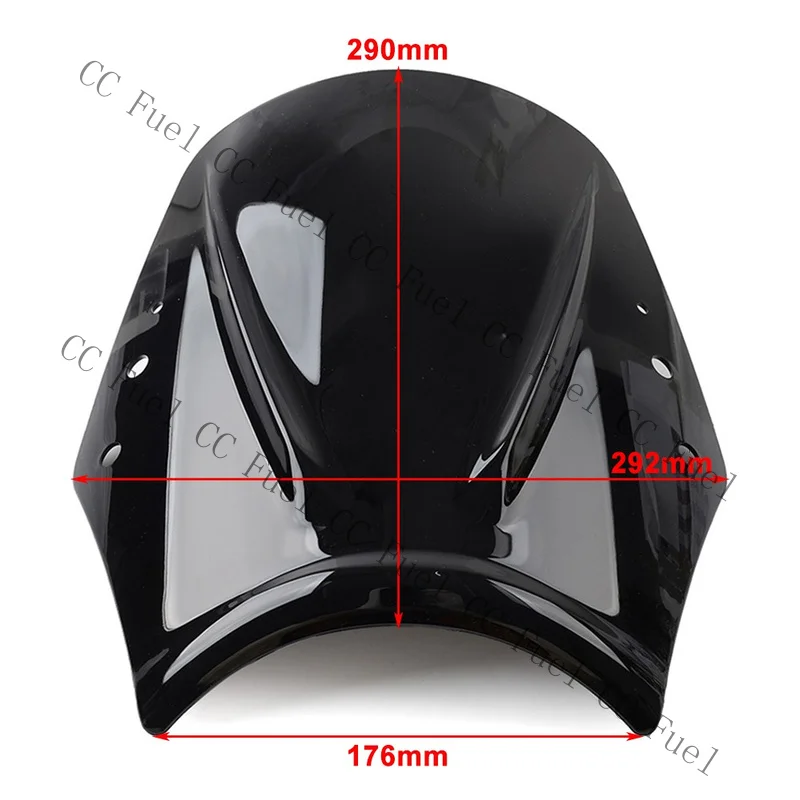C+ Universal Motorcycle Windshield Wind Screen Deflector Wind Shield Grey