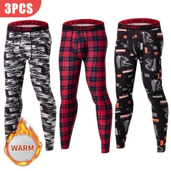 1/2/3 Pieces Of Autumn And Winter Men's Fashionable Printed Autumn Pants With Leggings Comfortable Plus Size Warm Underwear Set