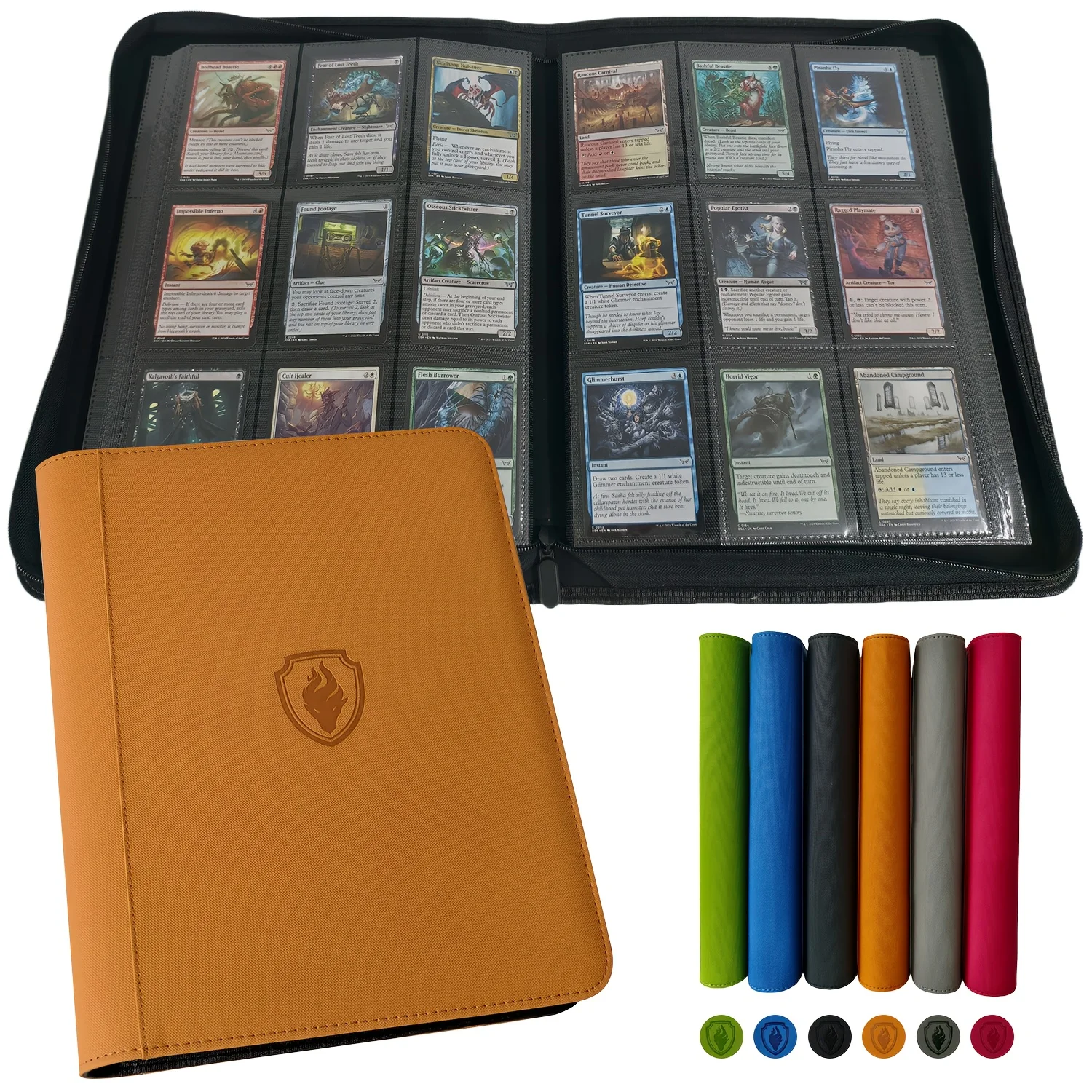9-Pocket Ring-Less Card Binder, Double Capacity Can Hold 864 Cards, Suitable for Sport/YGO/PTCG/Game Cards