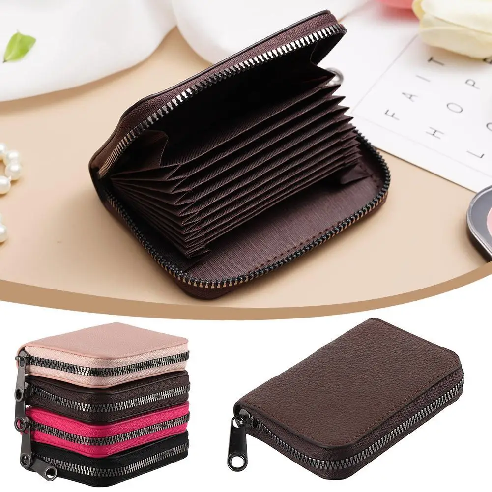 Card Bag Document Multi-card Card Bag Men's Short Large Capacity Organ Bag Card Sleeve Bank/ID/Credit Card Holder Leather Case