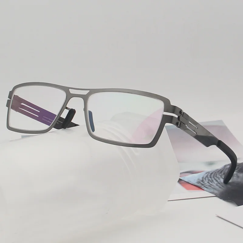 German Screwless Square Glasses Frame Men Ultralight Trendy Full Rim Eyeglasses Women High-end Quality Brand Design Eyewear