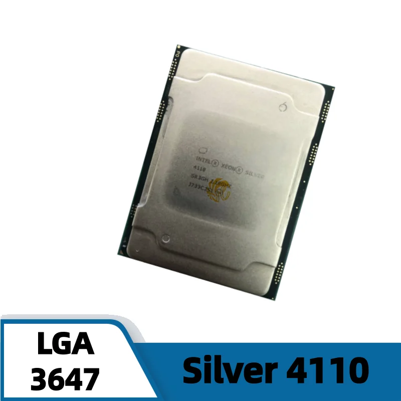 

Процессор Intel Xeon Silver 4110 SR3GH, 2,10 ГГц, 8 ядер, 85 Вт, 11 МБ кэш-памяти LGA3647, серебристый 4110