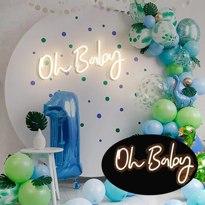 Neon Sign Oh Baby Led Light Forbirthday Party Wedding Baby Shower Home Backdrop Decortion