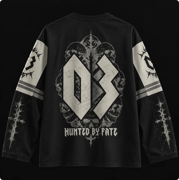 Berserk Men Women Gothic Skull Sword Print Long Sleeve Jersey Shirt Anime Streetwear Oversized V Neck Mesh Top