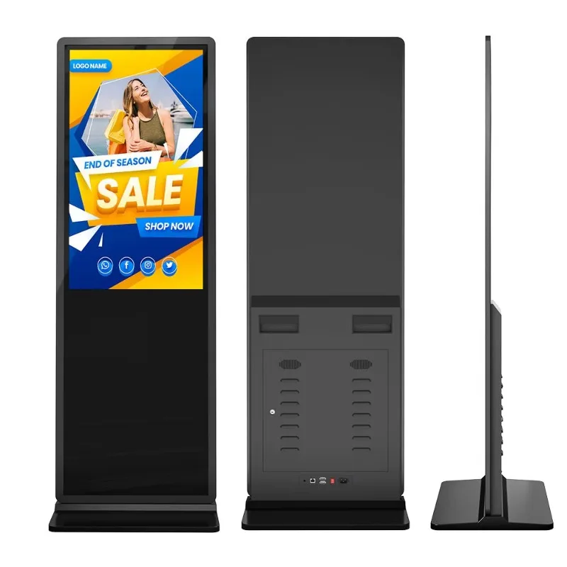 Hot Selling 43 Inch Touch Screen Vertical Floor  Poster Interactive Standing Advertising Digital Signage Animation Elevator