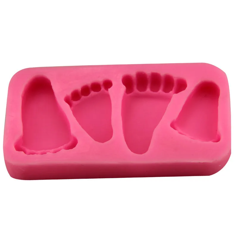 Silicone Baby Feet Shape Cake Mold 3D Feet Fondant Chocolate Candy Jelly Decoration Fondant Mould Cute Child Foot Molds