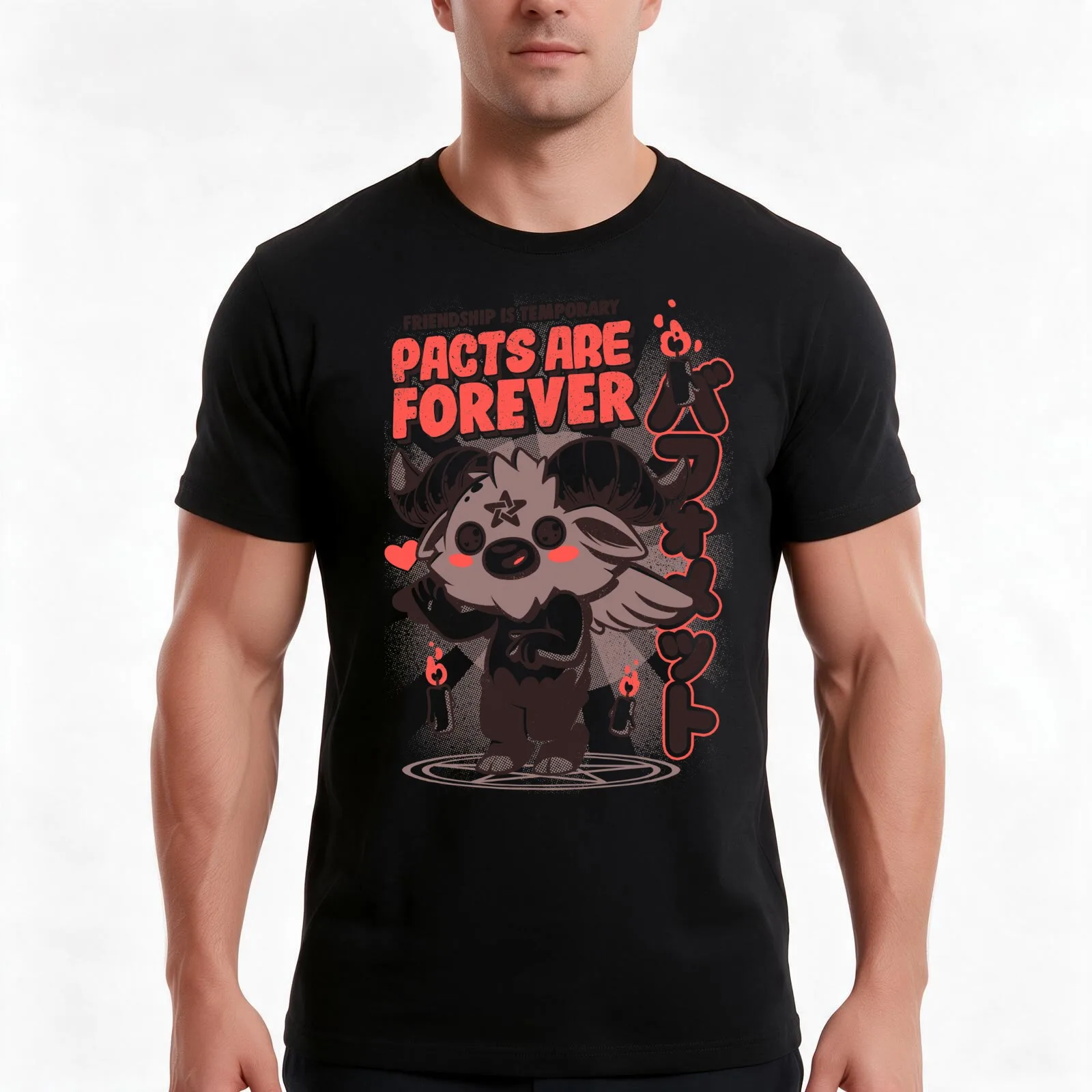 Pacts Are Forever T-Shirt, Summer Casual Cotton Tee, Oversized Streetwear Tops, Vintage Graphic Print, Loose Fit Short Sleeve
