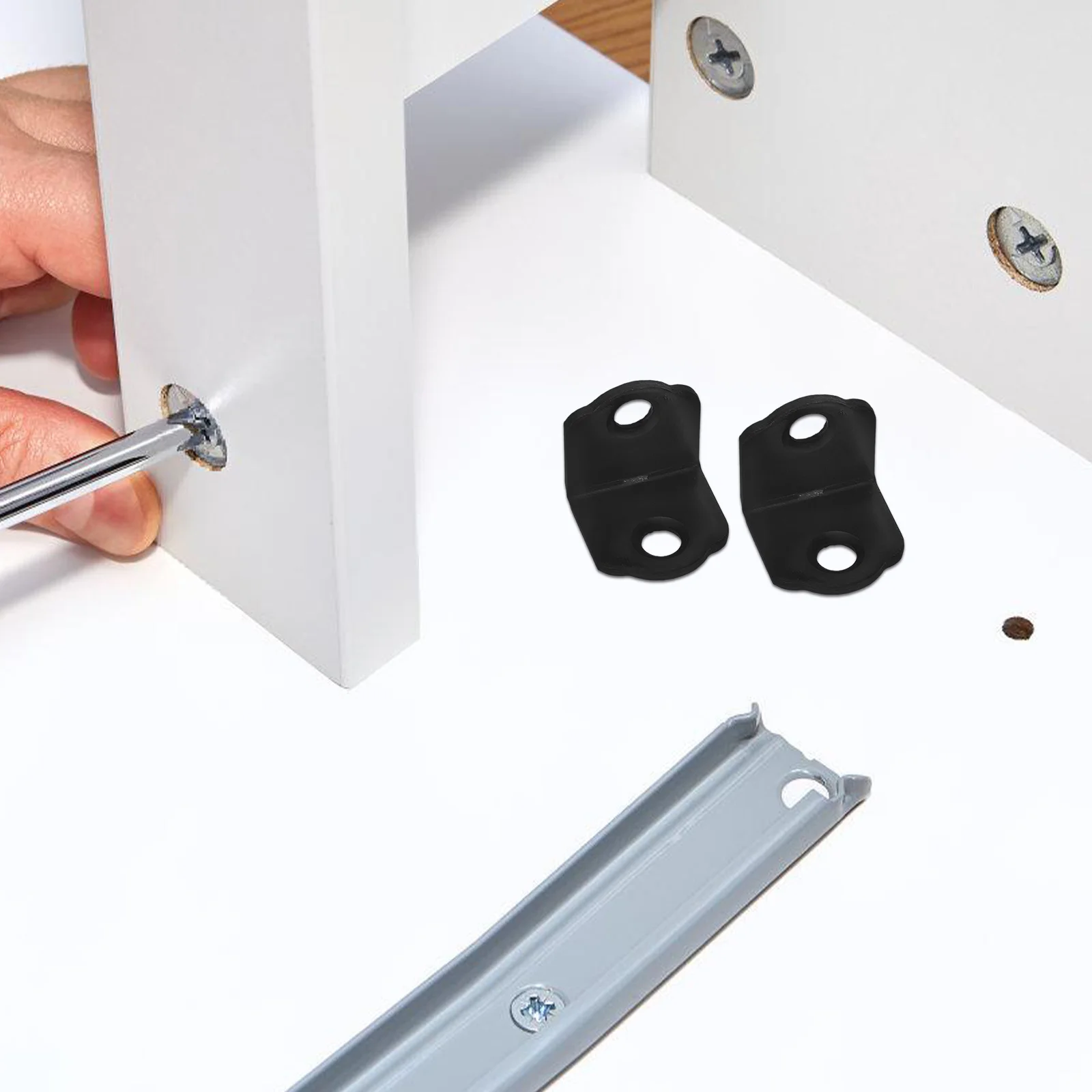 20 Pcs Stainless Steel Corner Code Brackets Shelf Metal Angle Right-angle Brace Table