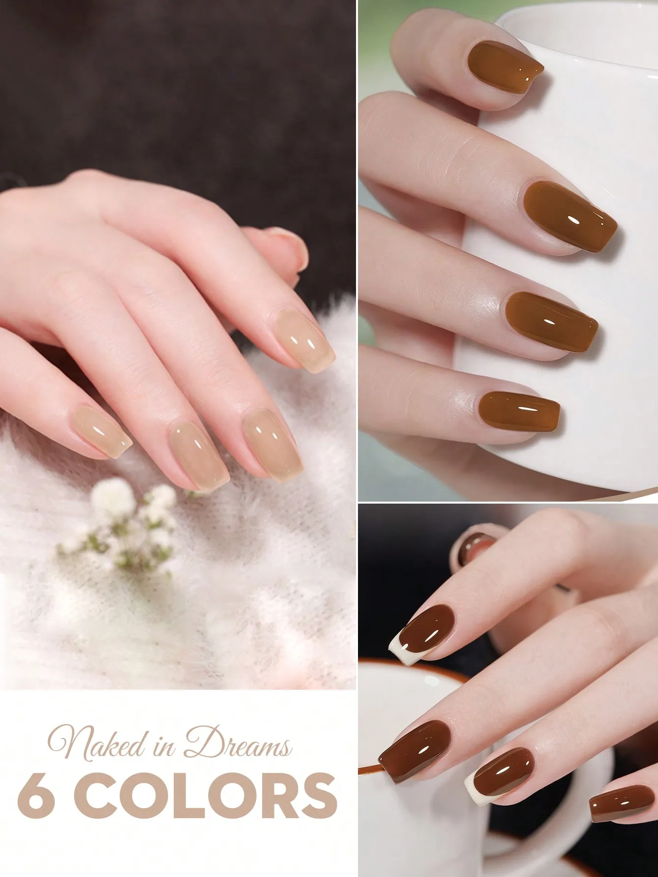 6Pcs 15ML Gel Nail Polish Set, Summer Popular Color Gel Varnish Nail Kit, Soak Off UV/LED Gel Polish, For Home Salon Nail Art Ch