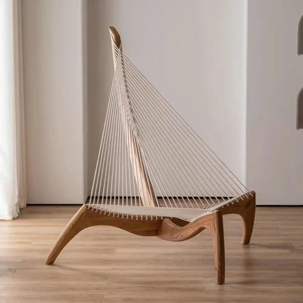 Light luxury art creative garden chair sailing chair harp chair solid wood