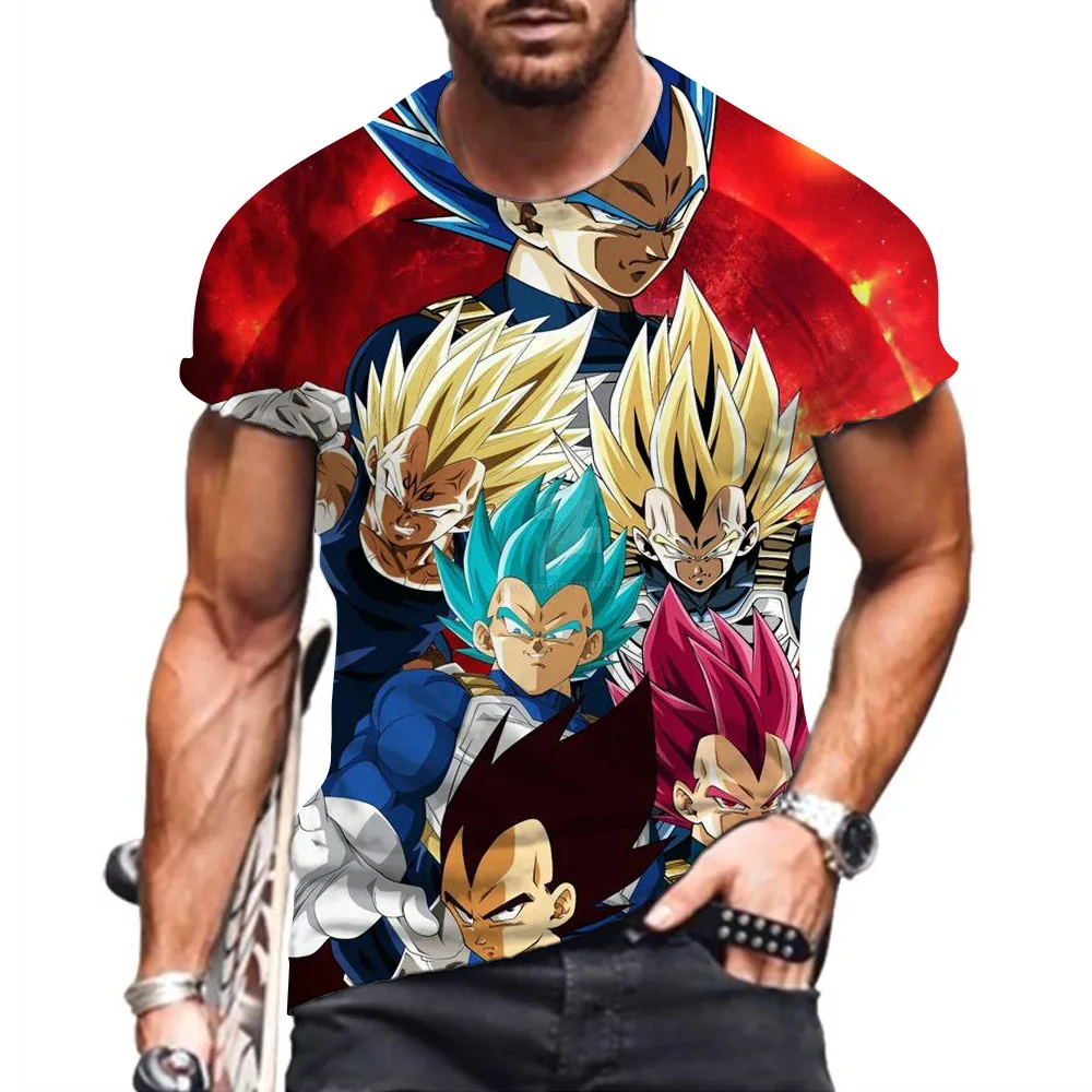 

Men's T-shirt Oversized Dragon Ball Z Streetwear Goku Vegeta Tops 2025 Y2k High Quality Shirts T-shirts Clothing Harajuku Style