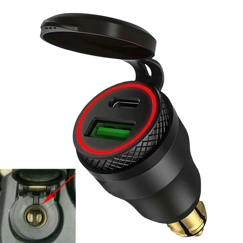 

Adapter For BMW Motorcycle Charger For Hella Motorcycle Accessories Aluminum Alloy USB Black CNC Car DIN Socket