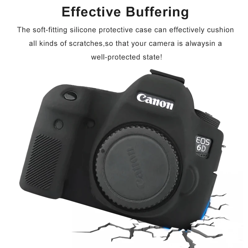 Soft Canon EOS 6D ซิลิโคนกระเป๋ากล้องซิลิโคนกรณีกระเป๋ากล้องยางสำหรับ Canon 6D ป้องกันปกป้องตัวเครื่อง