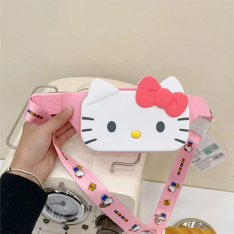 Anime Hello Kitty sanhos Bags Cinnamoroll Chest Bag Gel di silice Cartoon Cute Kuromi Crossbody Travel For Children Sport Toy Kids