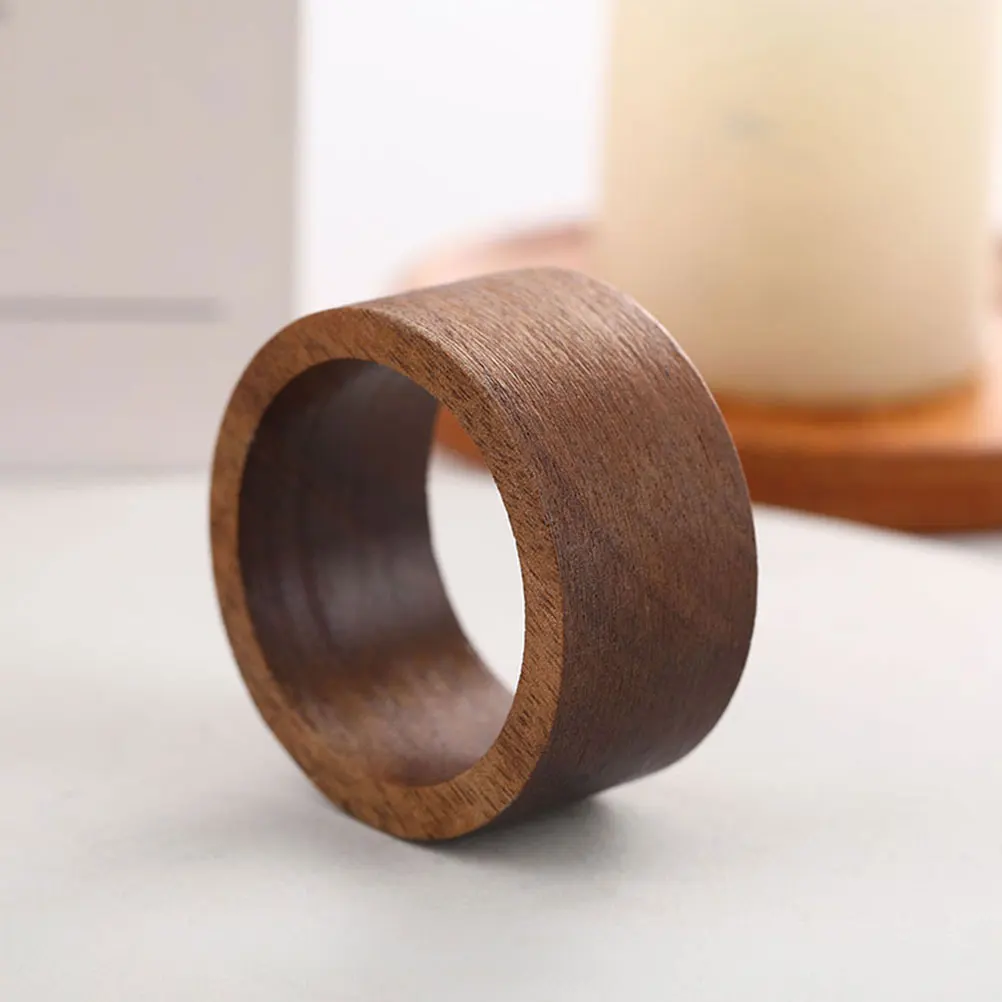 

4 Pcs Decorate Napkin Ring Wedding Buckles Holder Wood Dining Cloth Napkins Rings