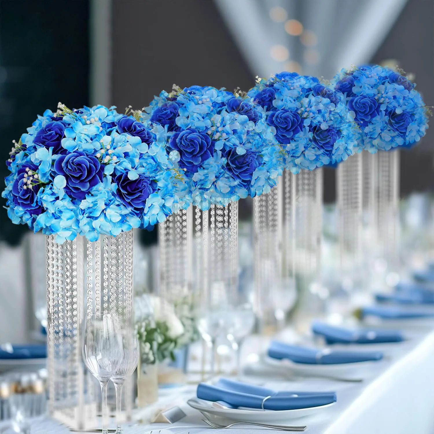 30cm Artificial Flower Table Centerpiece Party Wedding Decor Road Lead Floral Ball Rose Hydrangea Dropshipping Customization