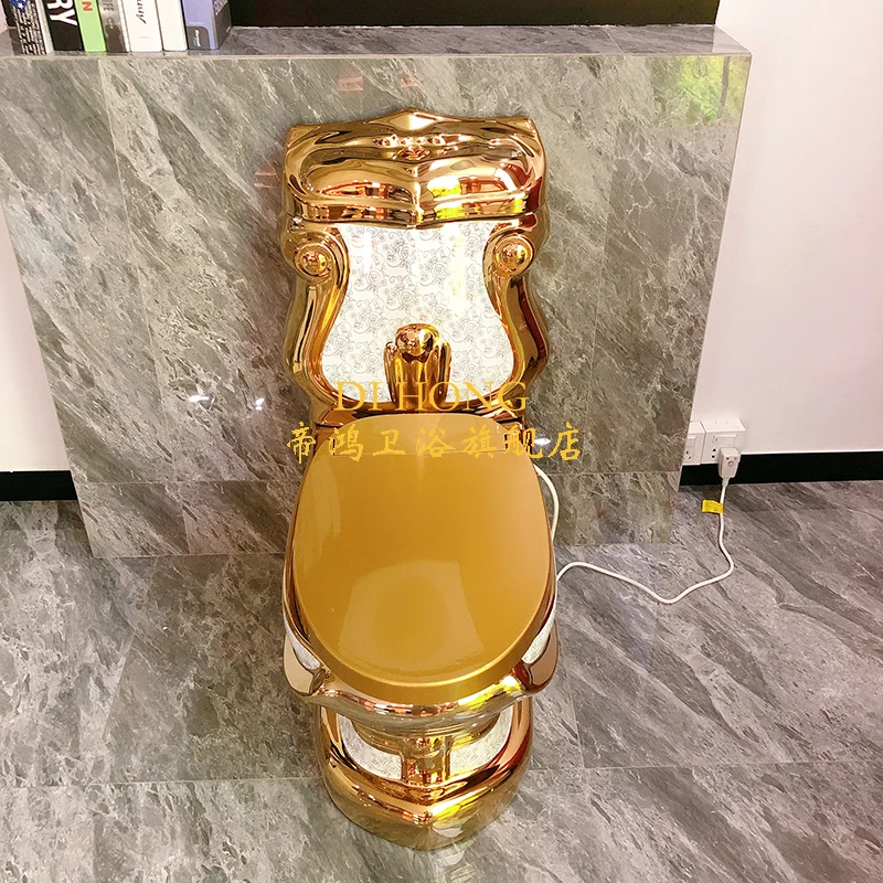 Golden smart toilet, no water pressure limit, flushing and drying, local tyrant gold toilet