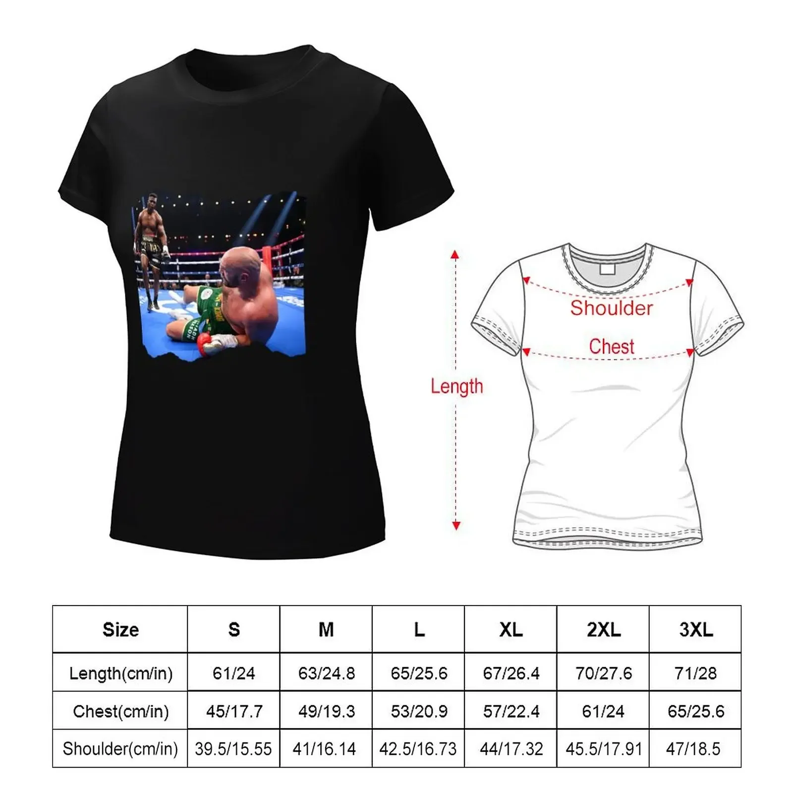 NGANNOU KICKS TYSON FURY TO THE GROUND T-shirt kawaii clothes summer top t-shirt dress for Women plus size