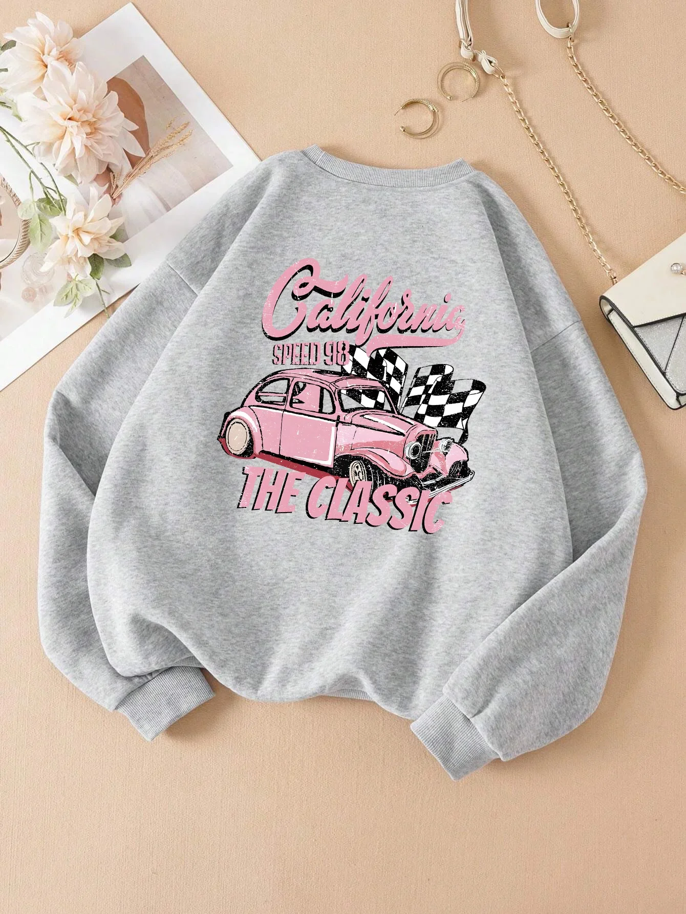 Chándal con estampado de California para mujer, sudadera básica con capucha que combina con todo, Sudadera con capucha con gráfico divertido, sudadera Harajuku Original