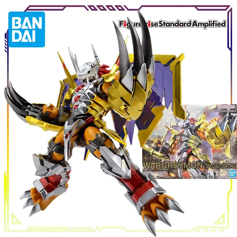 BANDAI – figurine originale Standard amplifiée, série Flash tyrannosaure Rex \ guerre Greymon, modèle d'assemblage, jouets