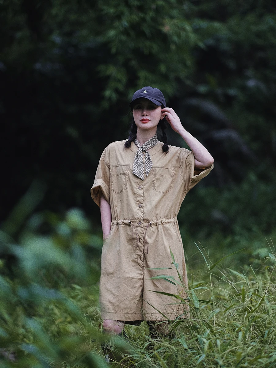 

Летние тонкие повседневные шорты Qian Qian Wei D818 в японском ретро-стиле, свободные рабочие комбинезоны для активного отдыха и походов в горы